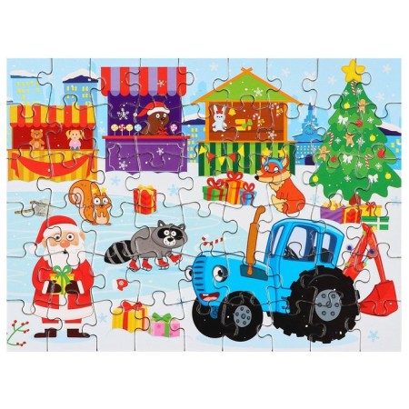 Thermal engine with puzzle “Blue Tractor: New Year in the city”, 54 elements, 250 ml-1