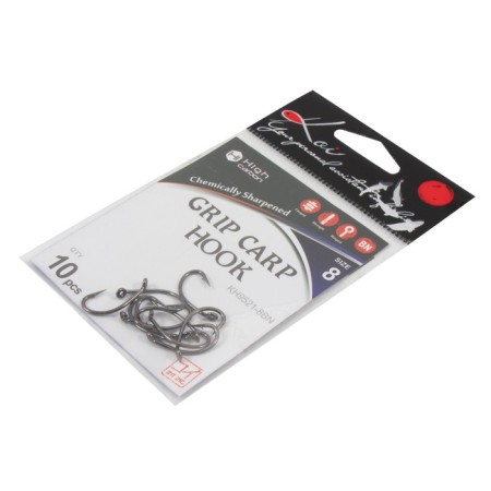 The hook KOI Grip Carp Hook, size 8 Int, BN color, 10 pcs.-4