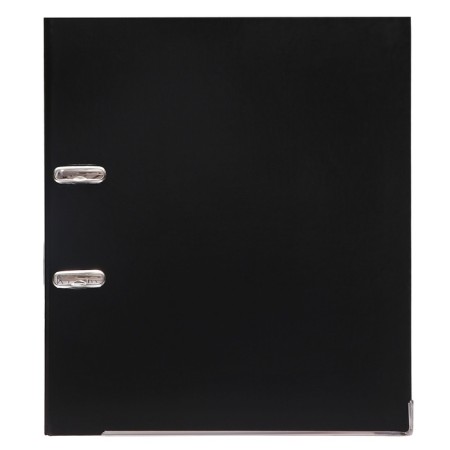 A4, 75 mm registrar, calligrata, PVC, embossing "Len", metal edging, pocket for a spine, black, black, mix-3