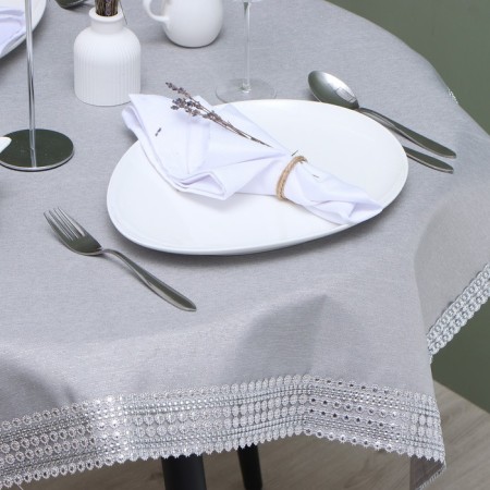 Gnital tablecloth with rhinestones, 85 x 85 ± 5 cm, gray color, p/e color-1