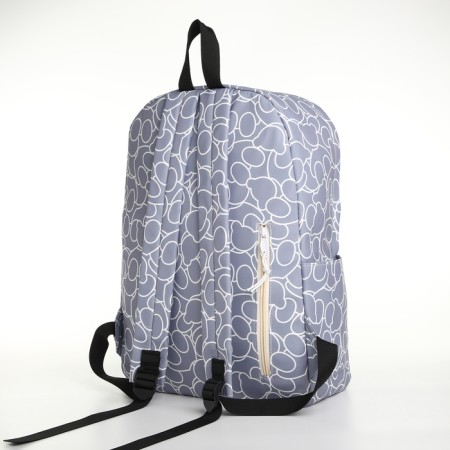 School backpack on lightning from textiles, 3 pockets, lilac color-3