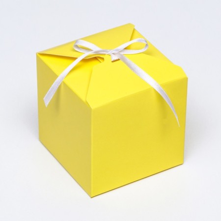 The box is folding, square, yellow, 10 x 10 x 10 cm,-1
