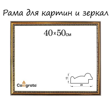 Frame for paintings (mirrors) 40 x 50 x 2.8 cm, plastic, calligrata 6448, gold