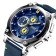 Men's watch, D-4.7 cm, with chronograph, 3 atm, luminous, blue