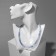 Beads "Joy" color white and blue, beads No. 8, 40 cm