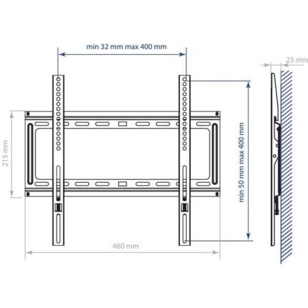 Kromax Ideal-3 Black 22 "-65" Max.50kg, wall-mounted bracket-1