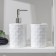 A set of accessories for the bathroom "Rombs", 2 items (a dispenser for soap, glass), white color