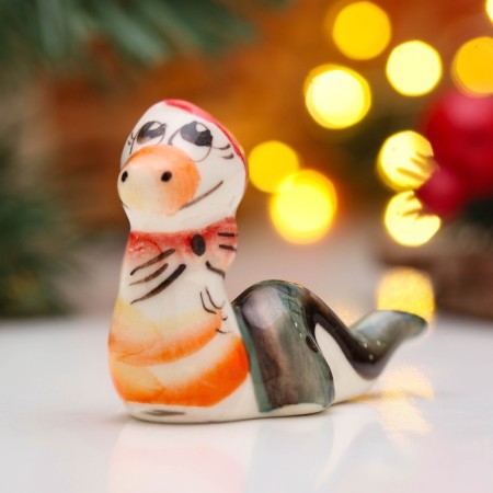 New Year. Souvenir "Snake Motya" 5.5 × 7.5 cm, gzhel, color-3