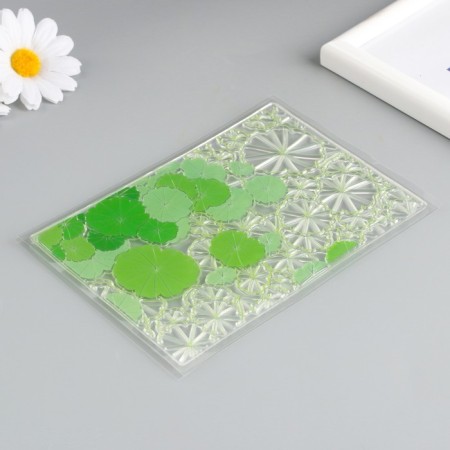 Stamp for creativity Silicon "Green Round Leafs" 14.5x14.5cm-1