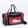 Sports bag, 3 parts on zippers, external pocket, long belt, black color