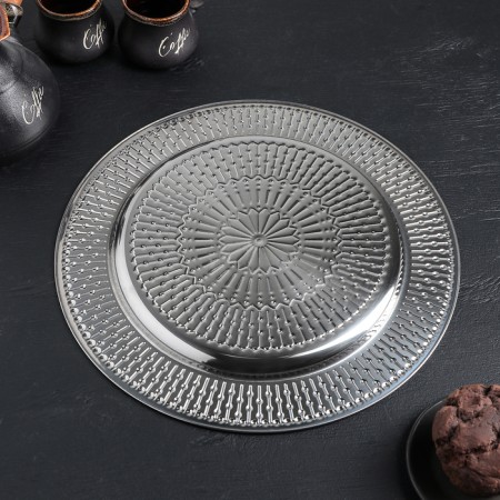 Stainless steel tray "Yarry", d = 30 cm, silver color-2