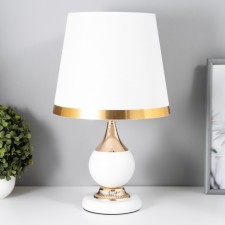 RIMINOM table lamp 1x60W E27 with white-gold 24.5x24.5x40.5 cm Risalux