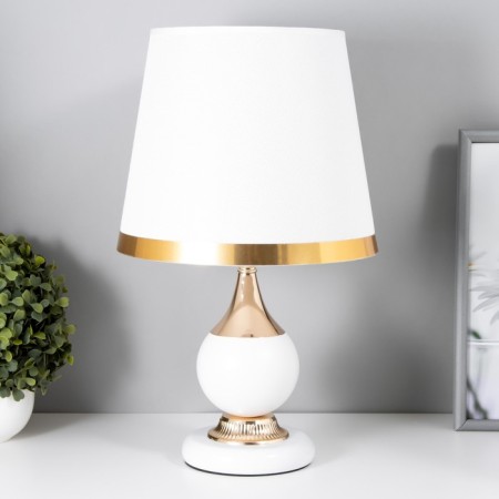 RIMINOM table lamp 1x60W E27 with white-gold 24.5x24.5x40.5 cm Risalux