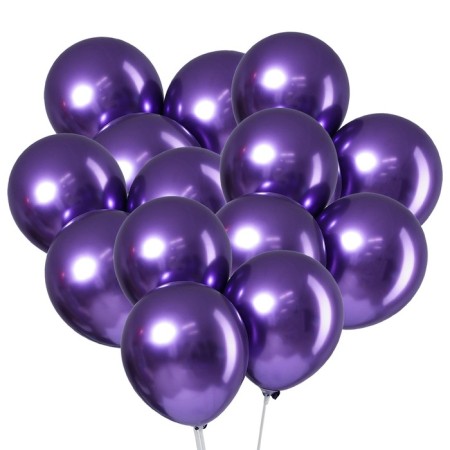 Shar Latex 9 "Chrome", metal, set of 100 pcs., Fiolet color-1