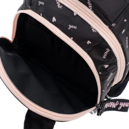 School backpack 40 x 26 x 19 cm, ergonomic back, Hatber sreet "Moore-huma", pink/black NRK_77090-7