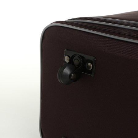 Road bag on wheels, a long belt, with an increase, an outer pocket, brown color-2