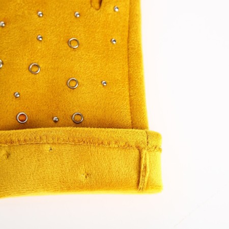 Gloves are female, dimensionless, without insulation, mustard color-2