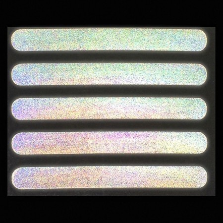 Reflective thermonacle “stripes”, 12 × 1.5 cm, 5 pcs on the sheet, the color is gray-2