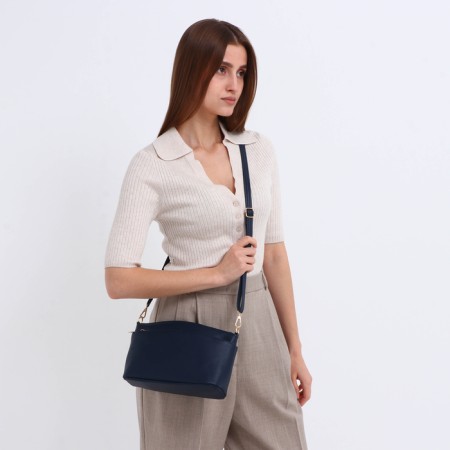 Bag Women's Cross-Bodi with a zipper, blue color-5