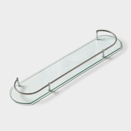 Bathroom shelf, 50 × 12 × 4 cm, metal, glass-8