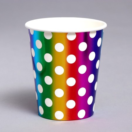 Paper glasses "peas", in a set of 6 pieces, color rainbow