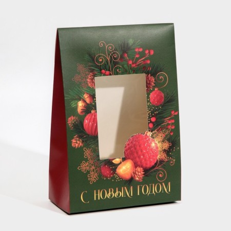 Folding “Wreath” box, 15 x 7 x 22 cm, new year-1