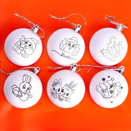 Set for creativity. Christmas balls for the coloring "Winter History", 6 pcs.-2
