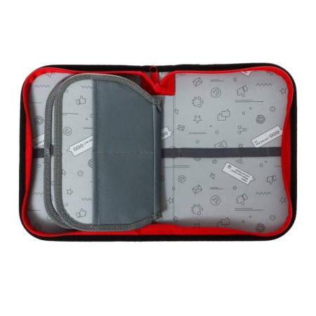 Penal 3 sections, tab inside, 140 x 210 x 40 mm, fabric, calligrata top block "sneakers"-5
