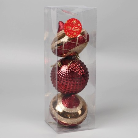 A set of jewelry plastic 3 pcs "Evening Fun" 10x10 cm, red-gold-1