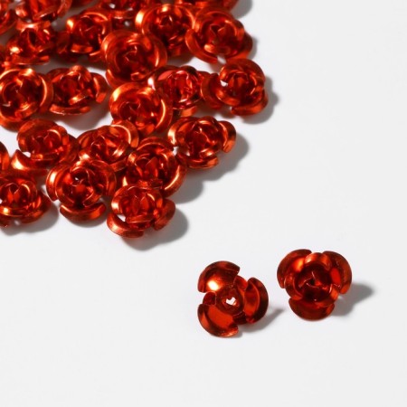 Busina "Rose", set of 30 pcs., 8 mm, red color-1