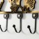 Decorative tree hooks "Leaves" Black, Mirror 4.5x42.5x20.3 cm