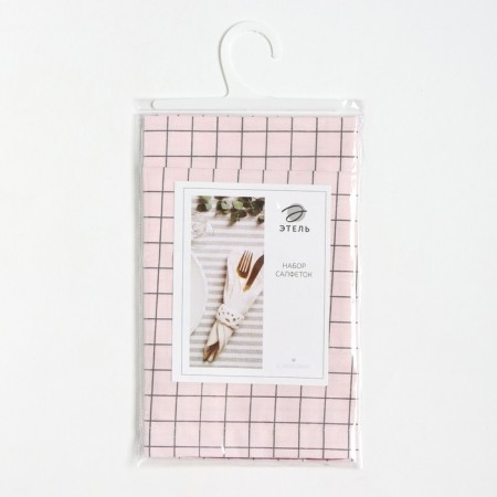 Set of napkins Ethel "Cell" 30x40 cm - 2 pcs, 80% HL, 20% PE, satin 110 g/m2-4
