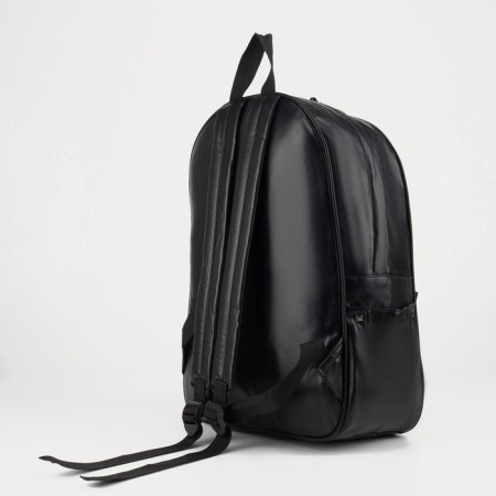 Women's backpack made of artificial leather with lightning, 3 pockets, black color-1