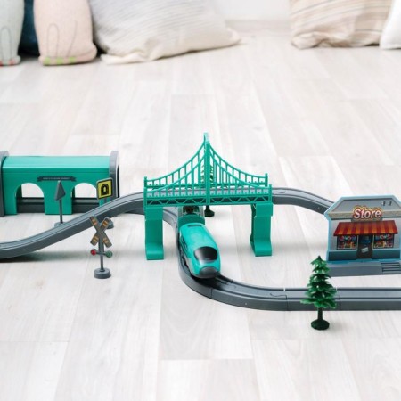 Railway for children "My City", 66 items, on batteries-2