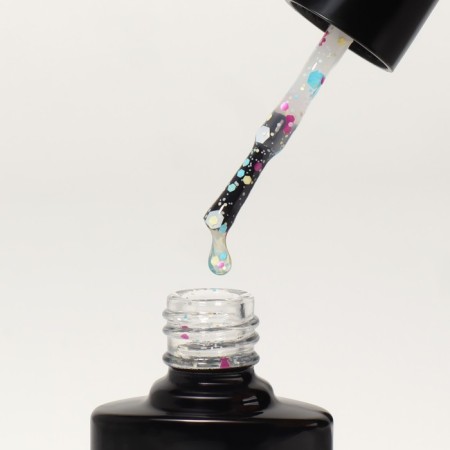 Nail varnish gel, Milk Glitter, 3 phase, 8ml, LED/UV, Transparent color (03)-5