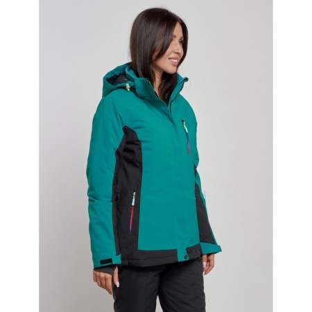 Ski jacket women, size 42, dark green color-1