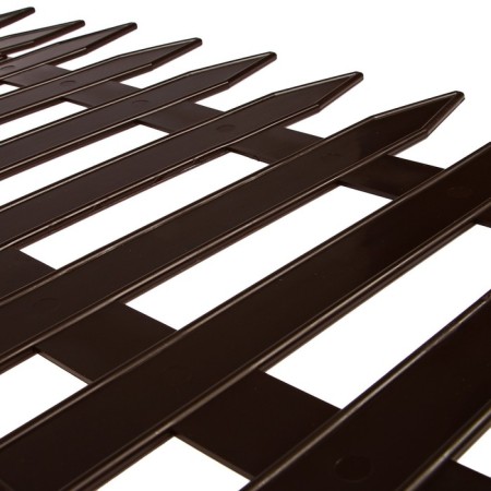 Decorative fence, 35 × 210 cm, 5 sections, plastic, brown, Gotika, Greengo-9