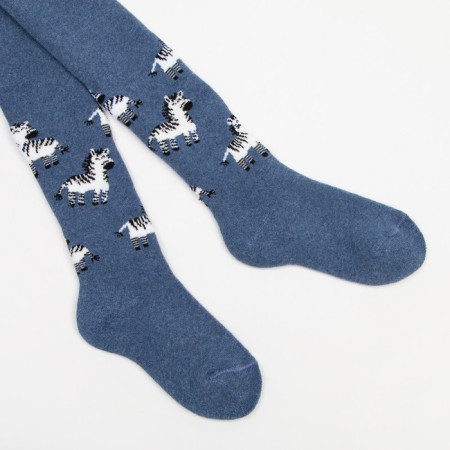 Pantyhose children's terry, color Denim Melange, height 98-104 cm-1