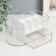 Cosmetics box Plastic "Oval with a box" ivory 8.5x19.5x9 cm