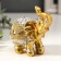 Souvenir Polystone "Golden Elephant in the Mirror Popon" 10x11x4.2 cm