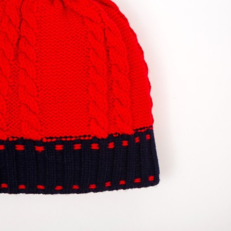 Hat for a boy, the color is red/dark blue, size 50-52-1