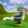 Garden figure "Goose neck down" 50x18x30cm