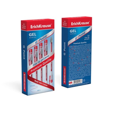 Gel pen Erichkrause G-Point, red ink, node 0.38 mm, letter line length 500 meters-6