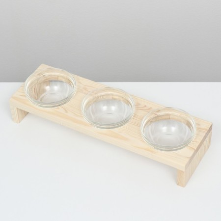 Triple stand with transparent glass bowls 45 x 14.5 cm x 6.5 cm 3x250 ml-2