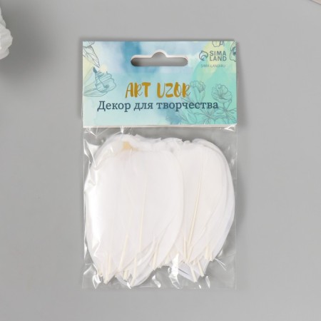 Decorative goose “white” in the shape of a sheet set 40 pcs h = 5-7 cm-3