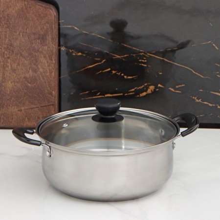 Stainless steel pan Promo, 2.3 l, 22 × 9 cm, with a lid