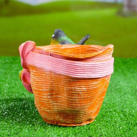 Figure pot "Bird on a hat with a bow" 21x17cm, mix-6