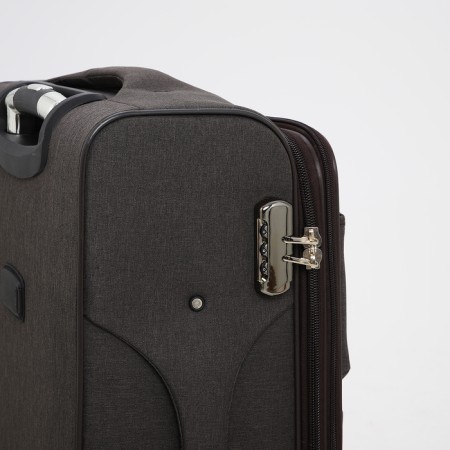 Small 24 suitcase "on lightning, code castle, with extension, brown color-4