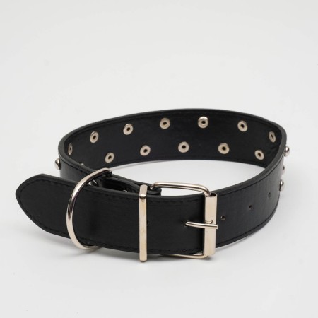 The riveted collar in 2 rows, 63.5 x 3.8 cm, black-1