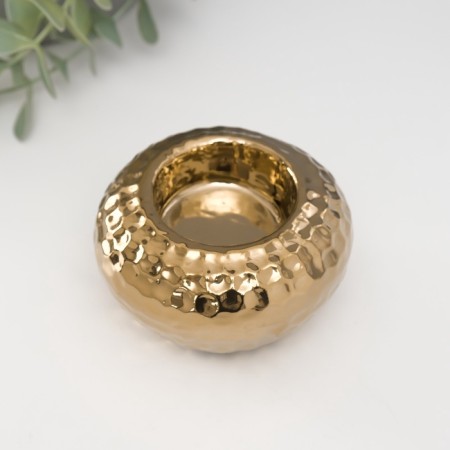 Ceramics Climber for 1 candle "rain drops on the ball" d = 4 cm gold 8x8x5 cm-2